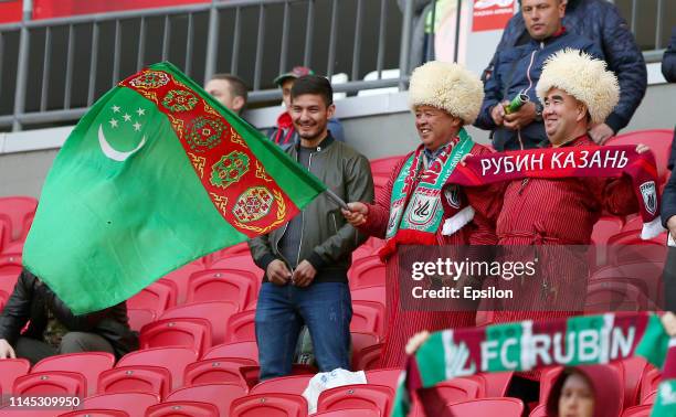 Fans during the Russian Football League match between FC Rubin Kazan and FC Anji Makhachkala on May 20, 2019 in Kazan, Russia.