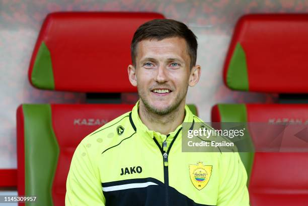 Head coach Alexander Zhidkov of FC Anji Makhachkala during the Russian Football League match between FC Rubin Kazan and FC Anji Makhachkala on May...