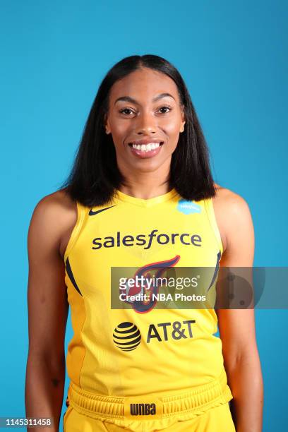 Betnijah Laney of the Indiana Fever poses for a head shot during WNBA media day at Bankers Life Fieldhouse on May 20, 2019 in Indianapolis, Indiana....
