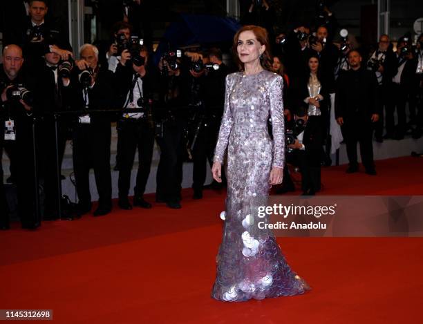 French actress Isabelle Huppert arrives for the screening of the film 'Frankie' at the 72nd annual Cannes Film Festival in Cannes, France on May 20,...