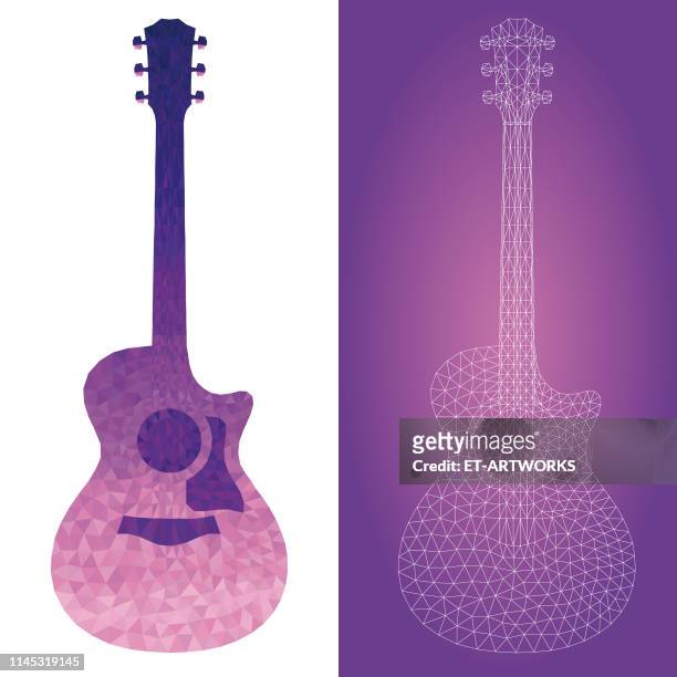 vector bunte abstrakte geometrie-gitarre - blues music stock-grafiken, -clipart, -cartoons und -symbole