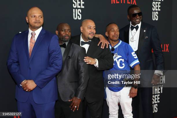 Kevin Richardson, Antron Mccray, Raymond Santana Jr., Korey Wise, and Yusef Salaam, collectively known as the "Central Park Five", attend the World...