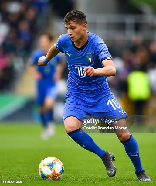 Dublin , Ireland - 19 May 2019; Sebastiano Esposito of Italy during the 2019 UEFA U17 European Championship Final match between Netherlands and Italy...