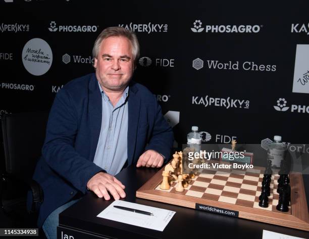 Eugene Kaspersky, CEO at Kaspersky Lab, attends the Round 2 Day Game 2 of the Moscow Grand Prix, the first tournament in the FIDE World Chess Grand...