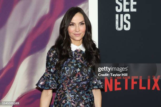 Famke Janssen attends the premiere of "When They See Us" at The Apollo Theater on May 20, 2019 in New York City.