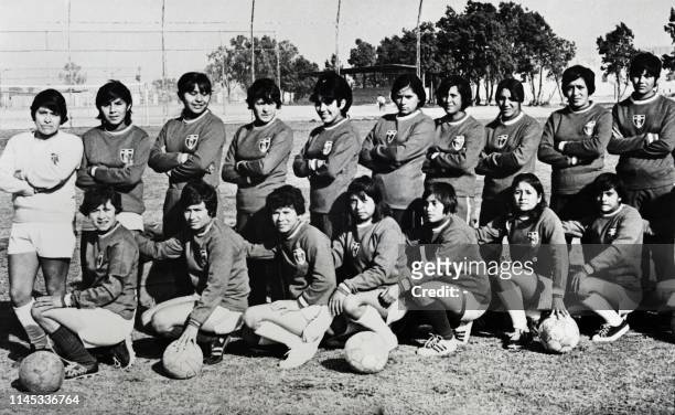 Picture take on June 1971 showing the Mexican women's football national team who took place in the 1971 Women' World Cup.