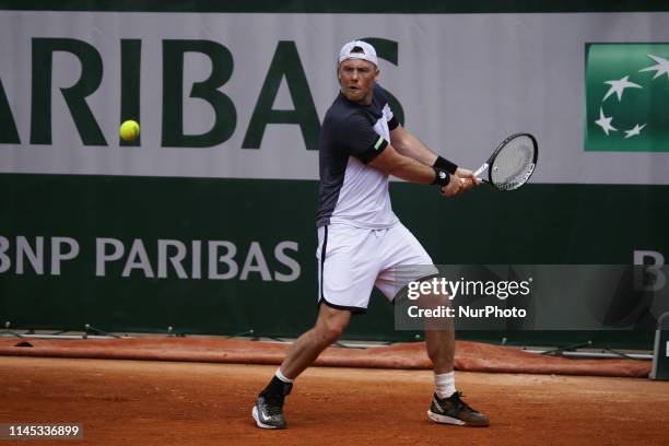 Illya Marchenko during the match between Arthur De Greef of BEL vs Illya Marchenko of UKR in the first round qualifications of 2019 Roland Garros, in...