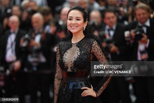 Chinese actress Zhang Ziyi poses as she arrives for the screening of the film "Once Upon a Time... In Hollywood" at the 72nd edition of the Cannes...