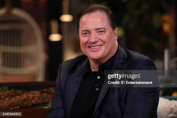 Episode 1103 -- Pictured: Surprise guest Brendan Fraser on the set of Busy Tonight --