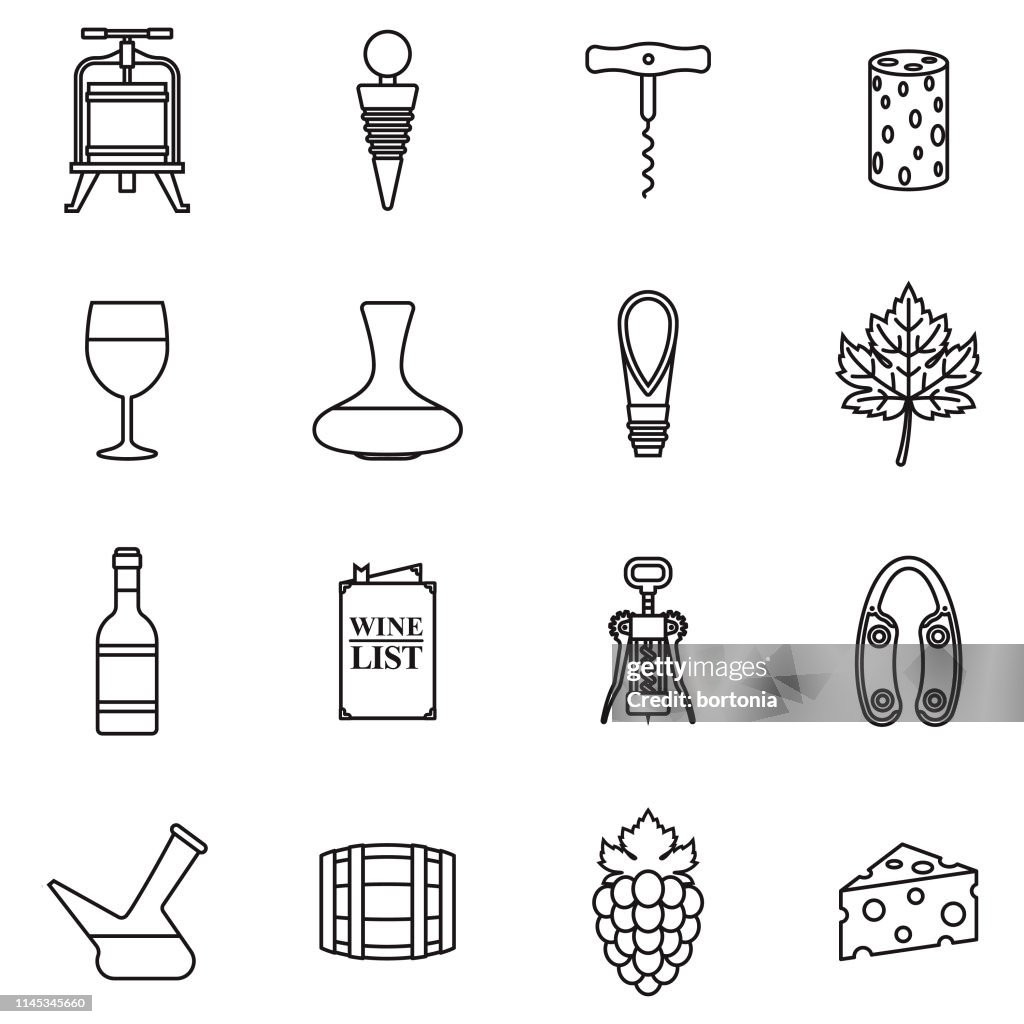 Wine Icon Set