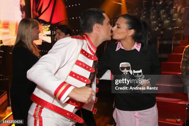 Oliver Pocher kisses Amira Aly during the 5th show of the 12th season of the television competition "Let's Dance" on April 26, 2019 in Cologne,...