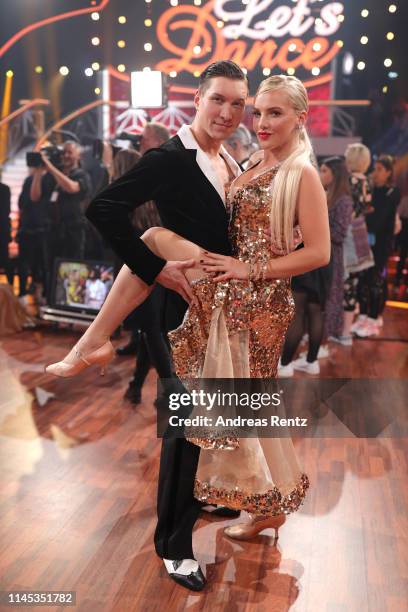 Evelyn Burdecki and Evgeny Vinokurov are seen during the 5th show of the 12th season of the television competition "Let's Dance" on April 26, 2019 in...