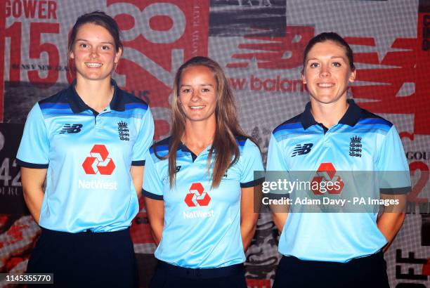 England women's Danielle Wyatt and Heather Knight during the New Balance England Kit unveiling in St Katherines and Wapping, London.