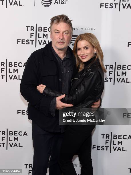 Alec Baldwin and Hilaria Baldwin attend the "Crown Vic" screening at the 2019 Tribeca Film Festival at SVA Theater on April 26, 2019 in New York City.