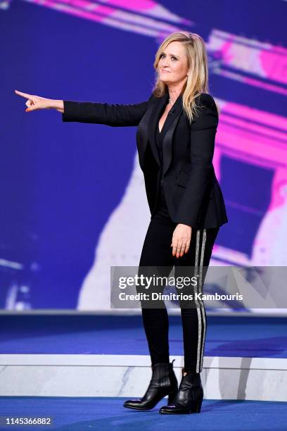 Samantha Bee speaks onstage during "Full Frontal With Samantha Bee" Not The White House Correspondents Dinner on April 26, 2019 in Washington, DC....
