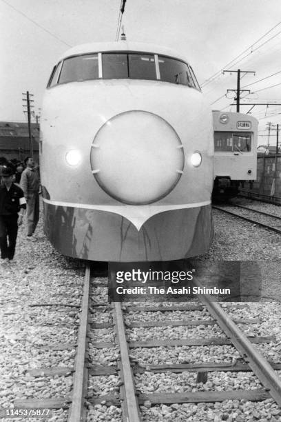 Type Prototype of Tokaido Shinkansen is seen at the Nippon Sharyo Warabi Factory on April 25, 1962 in Kawaguchi, Saitama, Japan.