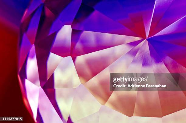faceted crystal, close-up - diamond gemstone stock pictures, royalty-free photos & images