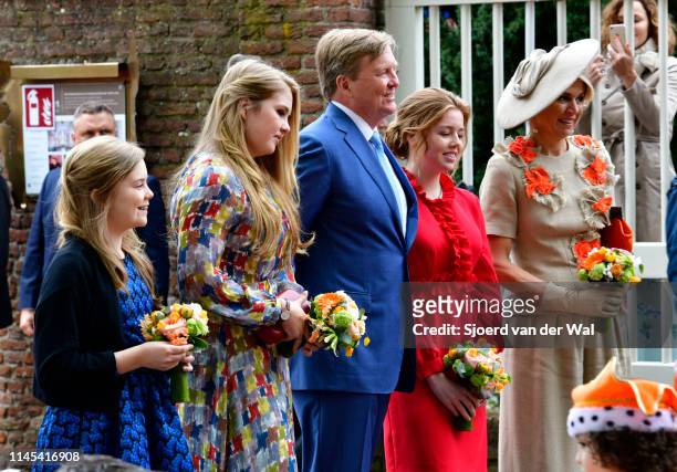 King Willem Alexander and Queen Maxima and their children Princess Catharina-Amalia, Princess Alexia and Princess Ariane during their visit to the...
