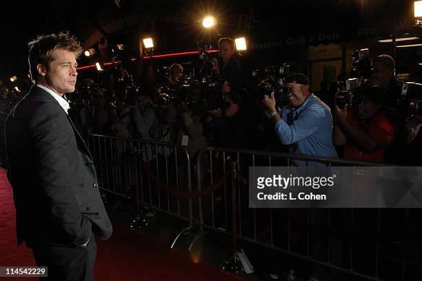 Brad Pitt during "Babel" Los Angeles Premiere - Red Carpet at Mann Village in Westwood, California, United States.