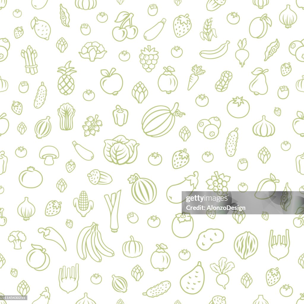 Frutas e legumes. Teste padrão sem emenda