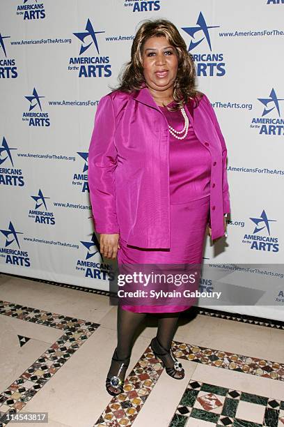 Aretha Franklin during Americans For The Arts National Arts Awards 2006 Inside Arrivals and event. At Cipriani 42nd Street in New York City, New...