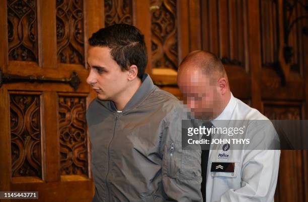 Accused Alexandre Hart pictured during the assizes trial of five men accused for the murder on Valentin Vermeersch before the Assizes Court of Liege,...