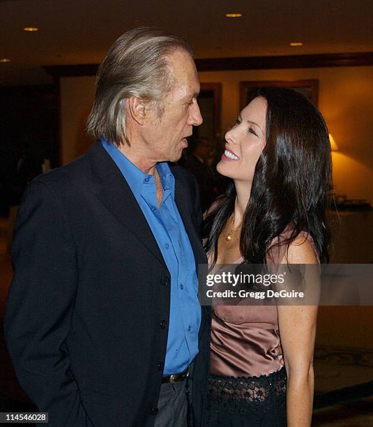 David Carradine & Annie Bierman during 29th Annual Dinner Of Champions Honoring Bob and Harvey Weinstein at Century Plaza Hotel in Los Angeles,...