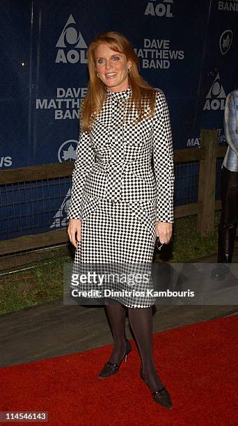 Sarah Ferguson, Duchess of York during Dave Matthews Band In Central Park - The AOL Concert For Schools - Red Carpet at The Great Lawn, Central Park...