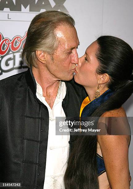 David Carradine & Annie Bierman during "Kill Bill Vol. 1" Premiere - Arrivals at Grauman's Chinese Theatre in Hollywood, California, United States.