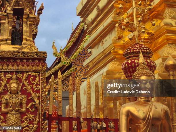 the gold of the doi suthep - doi suthep stock pictures, royalty-free photos & images