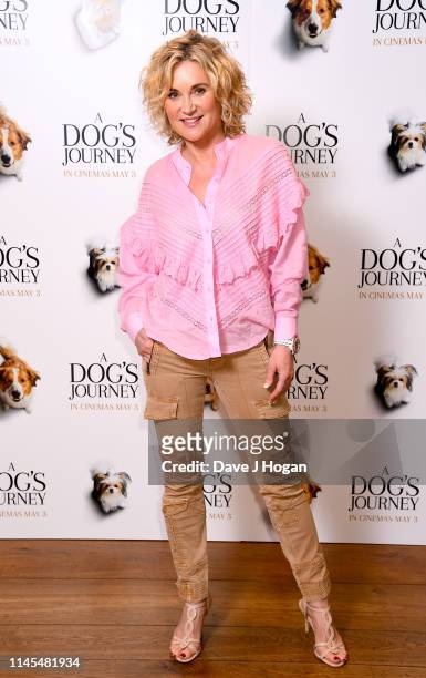 Anthea Turner attends a gala screening of "A Dog's Journey" at The Soho Hotel on April 27, 2019 in London, England.