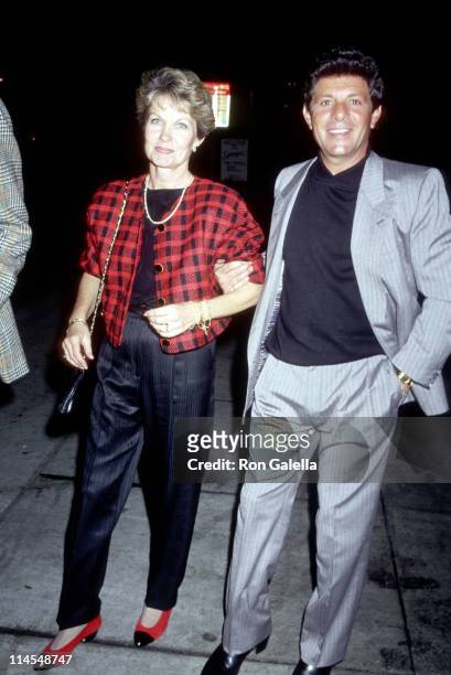Frankie Avalon & Wife during Outside Spago's at Spago in Hollywood, California, United States.