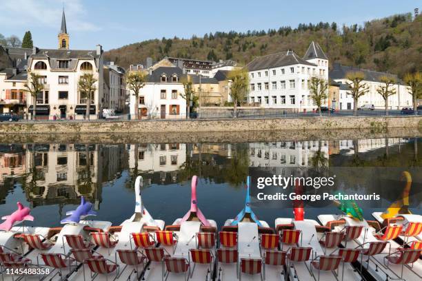 the river semois in the town of bouillon, belgium - broth stock pictures, royalty-free photos & images