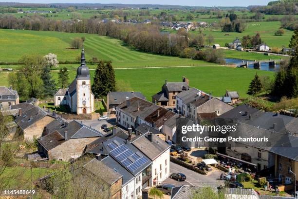 village of chassepierre in the belgian ardennes. - wallonia stock pictures, royalty-free photos & images