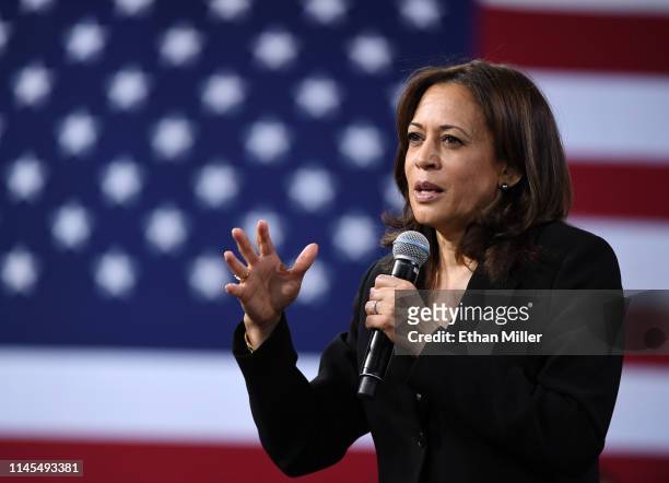 Democratic presidential candidate US Senator Kamala Harris speaks at the National Forum on Wages and Working People: Creating an Economy That Works...