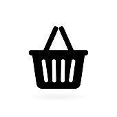Shopping basket on white background. Vector illustration