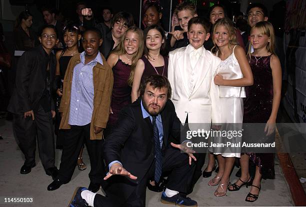 Jack Black and "School of Rock" castmembers during "School of Rock" Premiere - Arrivals at Cinerama Dome in Hollywood, California, United States.