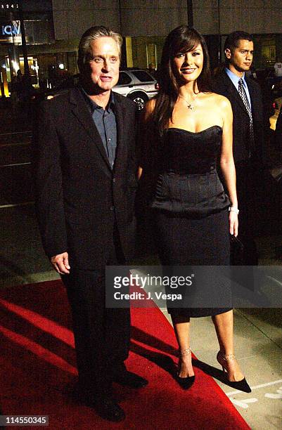 Michael Douglas and Catherine Zeta-Jones during "Intolerable Cruelty" Premiere - Red Carpet at Academy Theater in Los Angeles, California, United...
