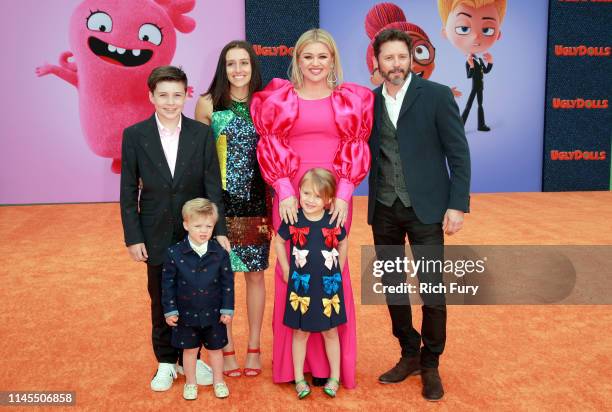 Seth Blackstock, Remington Alexander Blackstock, Savannah Blackstock, Kelly Clarkson, River Rose Blackstock, and Brandon Blackstock attend STX Films...