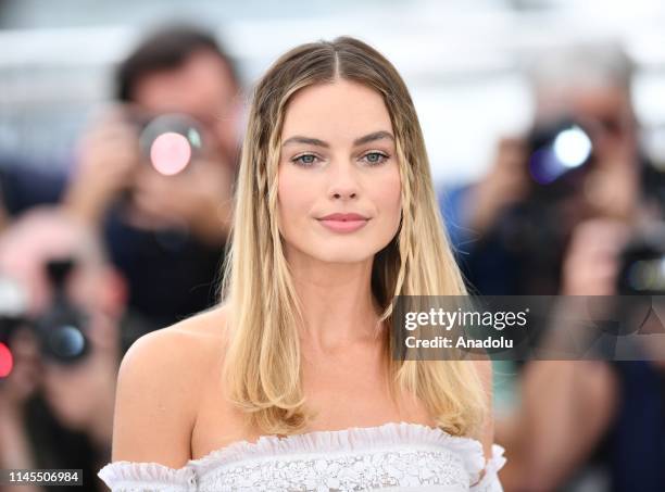 Australian actress Margot Robbie poses during the photocall for the film 'Once Upon A Time... In Hollywood' in competition at the 72nd annual Cannes...