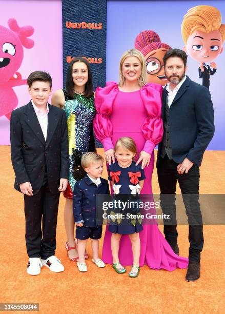 Seth Blackstock, Remington Alexander Blackstock, Savannah Blackstock, Kelly Clarkson, River Rose Blackstock, and Brandon Blackstock attend STX Films...