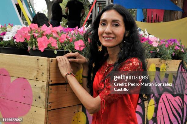 Gisela Farías of the music group Mono Blanco poses during the 7th Son Jarocho Encounter - "Fiesta de las Jaranas y las Tarimas" at the National Arts...