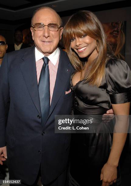 Clive Davis and Janet Jackson during Songs of Hope IV at Esquire House 360° - Inside at Esquire House 360° in Beverly Hills, California, United...