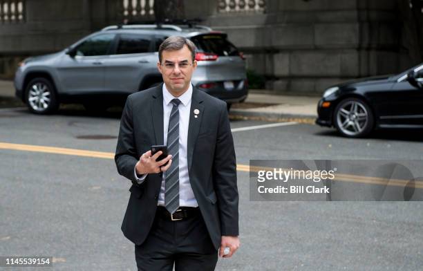Rep. Justin Amash, R-Mich., walks to the Rayburn House Office building on Wednesday, May 22, 2019.