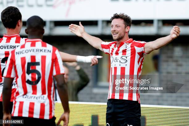 Bart Vriends of Sparta Rotterdam celebrates goal during the Dutch Keuken Kampioen Divisie match between Sparta v TOP Oss at the Sparta Stadium Het...