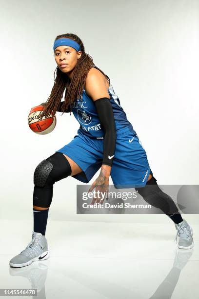 Seimone Augustus of the Minnesota Lynx poses for a portrait during WNBA media day at Target Center on May 16, 2019 in Minneapolis, Minnesota. NOTE TO...