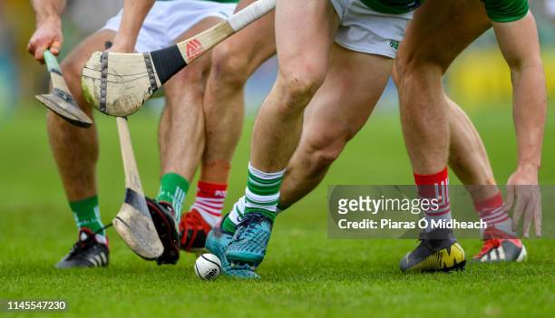 Limerick , Ireland - 19 May 2019; Players from both sides battle for possession during the Munster GAA Hurling Senior Championship Round 2 match...