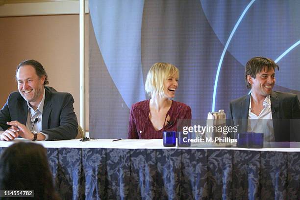 Jon Turteltaub, Executive Producer, Ashley Scott and Skeet Ulrich of "Jericho"