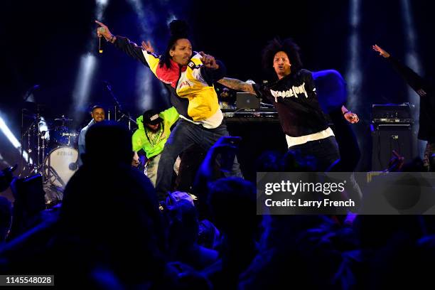 Les Twins perform at Sony's activation at SOMETHING IN THE WATER on April 27, 2019 in Virginia Beach, Virginia.