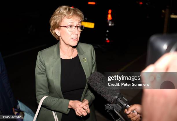 Former Leader of the House of Commons, Andrea Leadsom, arrives at her home after announcing her resignation from government on May 22, 2019 in...